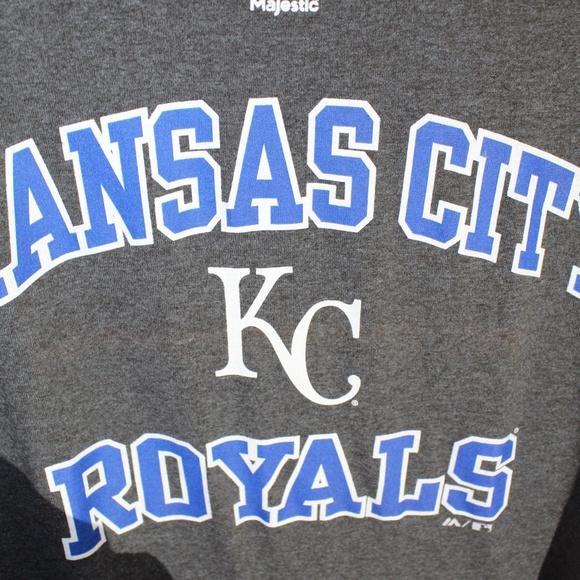 MLB Kansas City Royals Majestic Grey LG TEE - Picture 3 of 5